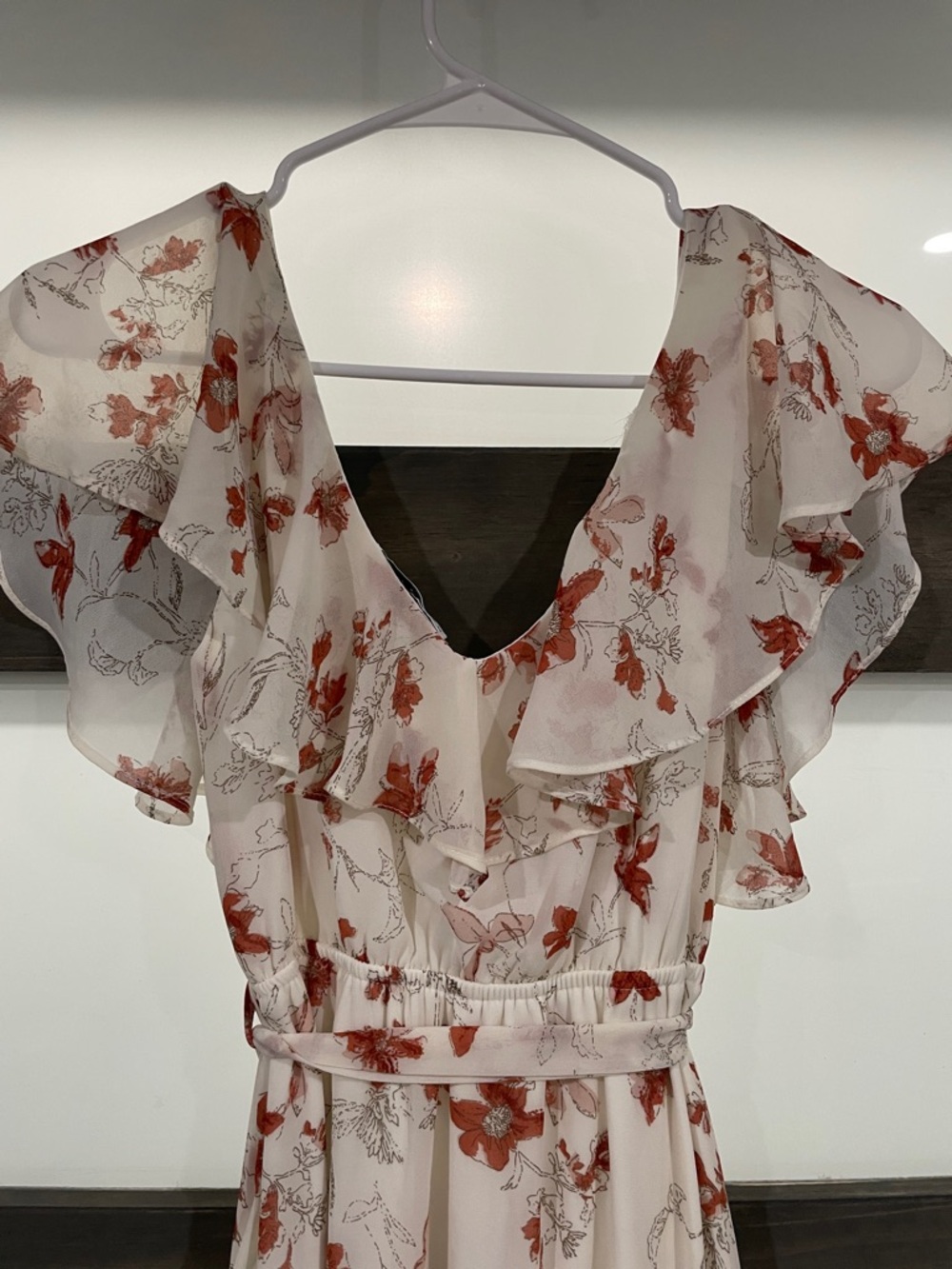 Baltic Born Cream Maxi Dress with Rust Floral Motif - Picture 5 of 6